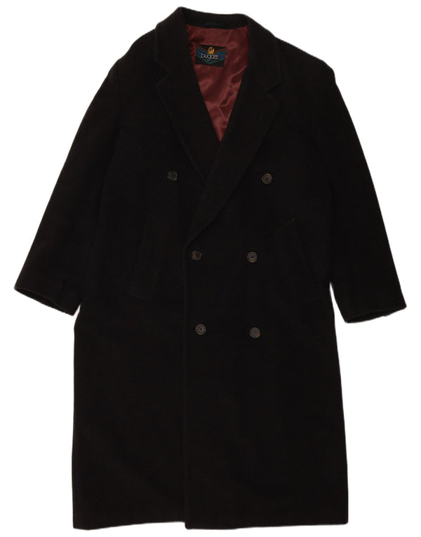 BUGATTI Mens Loose Fit Double Breasted Coat IT 48 Medium Black Wool