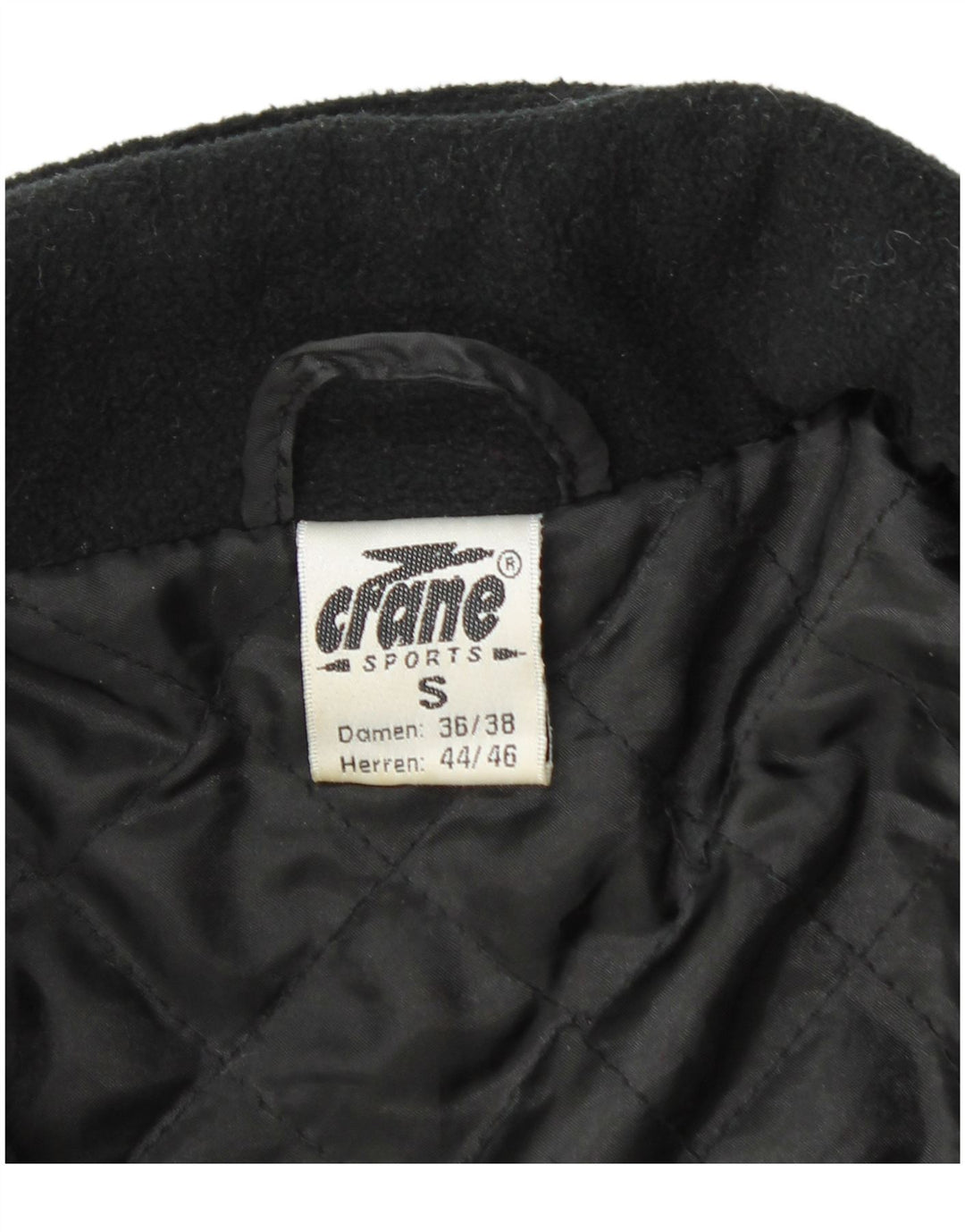 CRANE Mens Loose Fit Fleece Jacket UK 36 Small Black Flecked Polyester