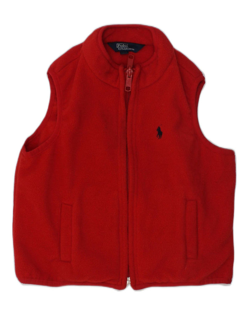 POLO RALPH LAUREN Boys Fleece Gilet 2-3 Years Red Polyester | Vintage Polo Ralph Lauren | Thrift | Second-Hand Polo Ralph Lauren | Used Clothing | Messina Hembry 