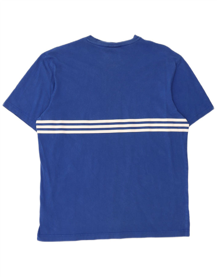 Adidas Mens Graphic T-Shirt Top Medium Blue Striped Cotton