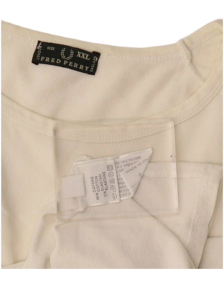 Fred Perry Womens T-Shirt Top UK 20 2XL White Cotton