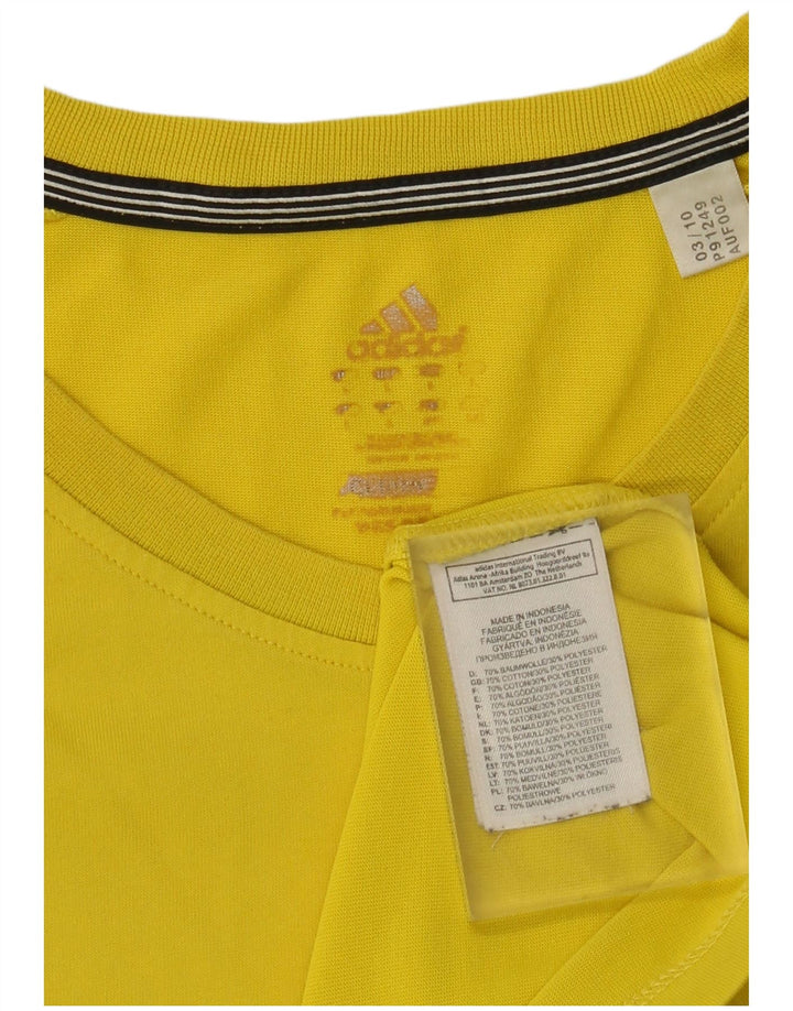 Adidas Mens Climalite T-Shirt Top Large Yellow Cotton