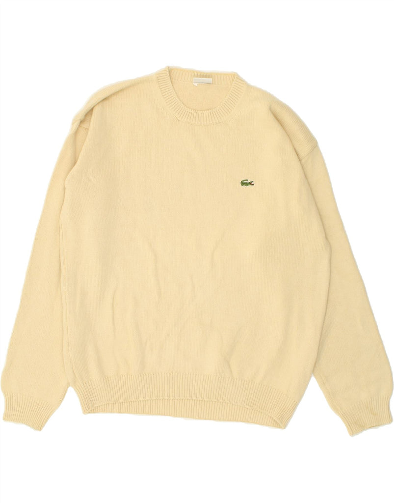 LACOSTE Mens Crew Neck Jumper Sweater Size 5 Large Yellow Cotton | Vintage Lacoste | Thrift | Second-Hand Lacoste | Used Clothing | Messina Hembry 