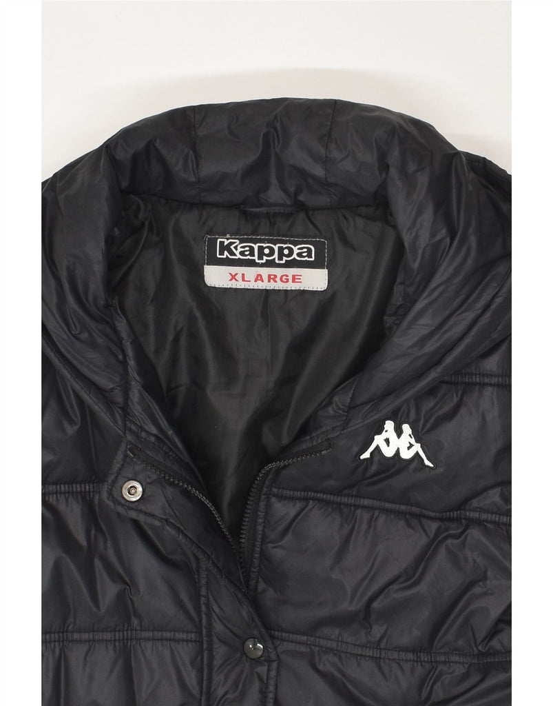 KAPPA Womens Hooded Padded Coat UK 18 XL Black Nylon | Vintage Kappa | Thrift | Second-Hand Kappa | Used Clothing | Messina Hembry 