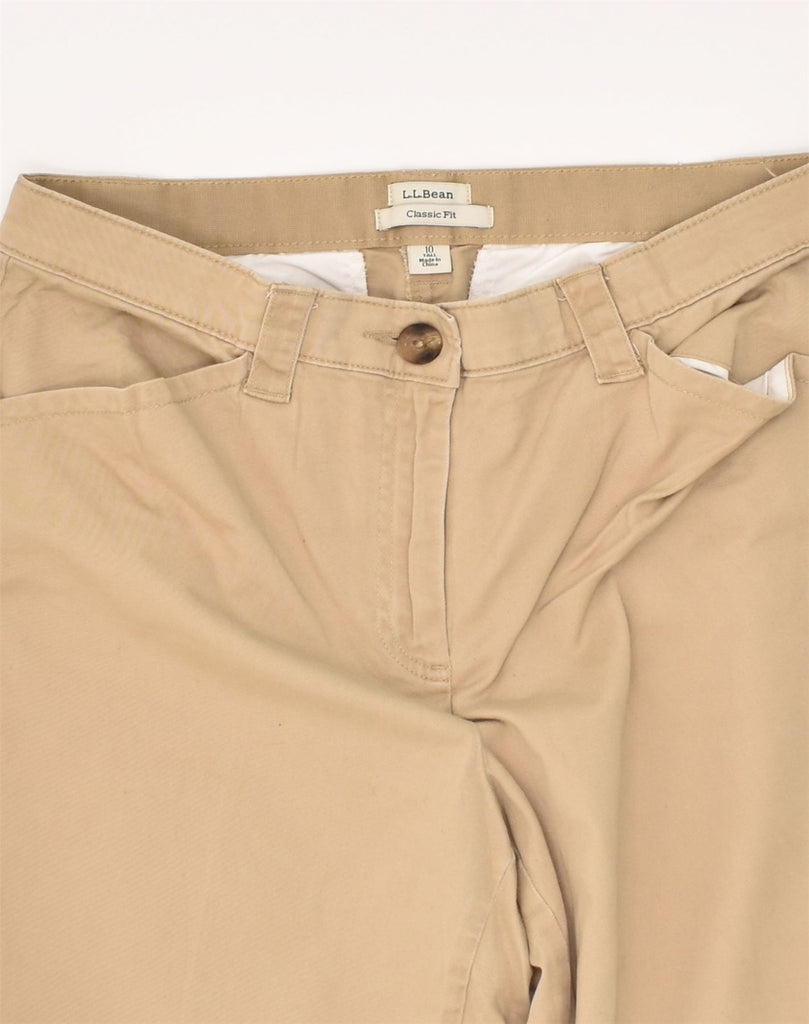 L.L.BEAN Womens Straight Casual Trousers UK 10 Small W27 L34 Beige Cotton | Vintage L.L.Bean | Thrift | Second-Hand L.L.Bean | Used Clothing | Messina Hembry 