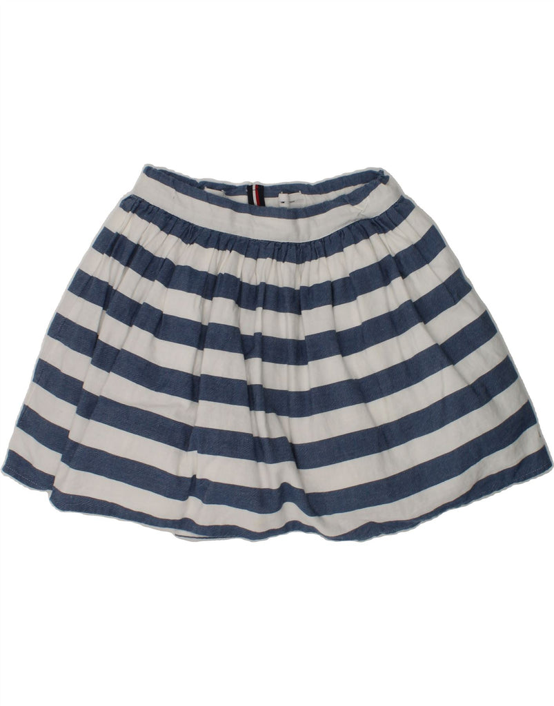 TOMMY HILFIGER Girls A-Line Skirt 9-10 Years W24  Blue Striped Cotton | Vintage Tommy Hilfiger | Thrift | Second-Hand Tommy Hilfiger | Used Clothing | Messina Hembry 