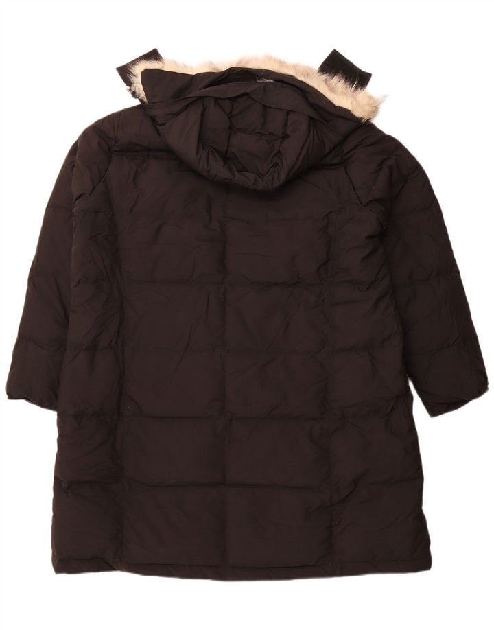 L.L.BEAN Womens Oversized Hooded Padded Coat UK 18 XL Black Polyester