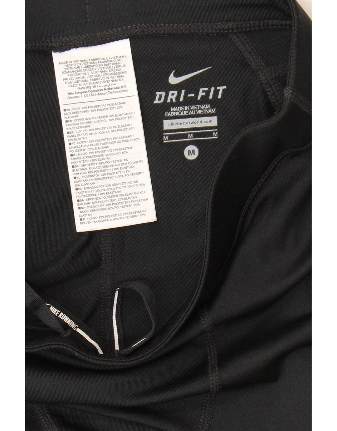 Nike Womens Dri Fit Leggings UK 12 Medium Black Polyester