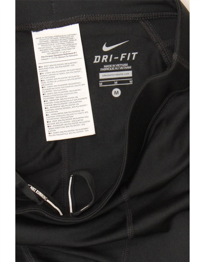 Nike Womens Dri Fit Leggings UK 12 Medium Black Polyester