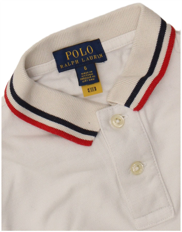 RALPH LAUREN Boys Polo Shirt 5-6 Years White