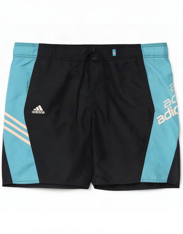 Adidas Mens Graphic Swimming Shorts Medium Navy Blue Colourblock Polyester
