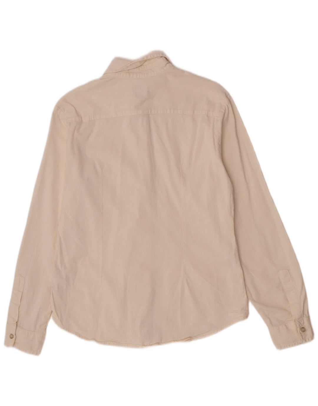 Think Pink Womens Regular Fit Shirt UK 14 Medium Off White Cotton