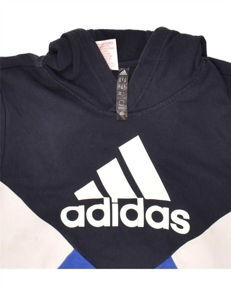 ADIDAS Boys Graphic Hoodie Jumper 15-16 Years Multicoloured Colourblock Vintage Adidas and Second-Hand Adidas from Messina Hembry 