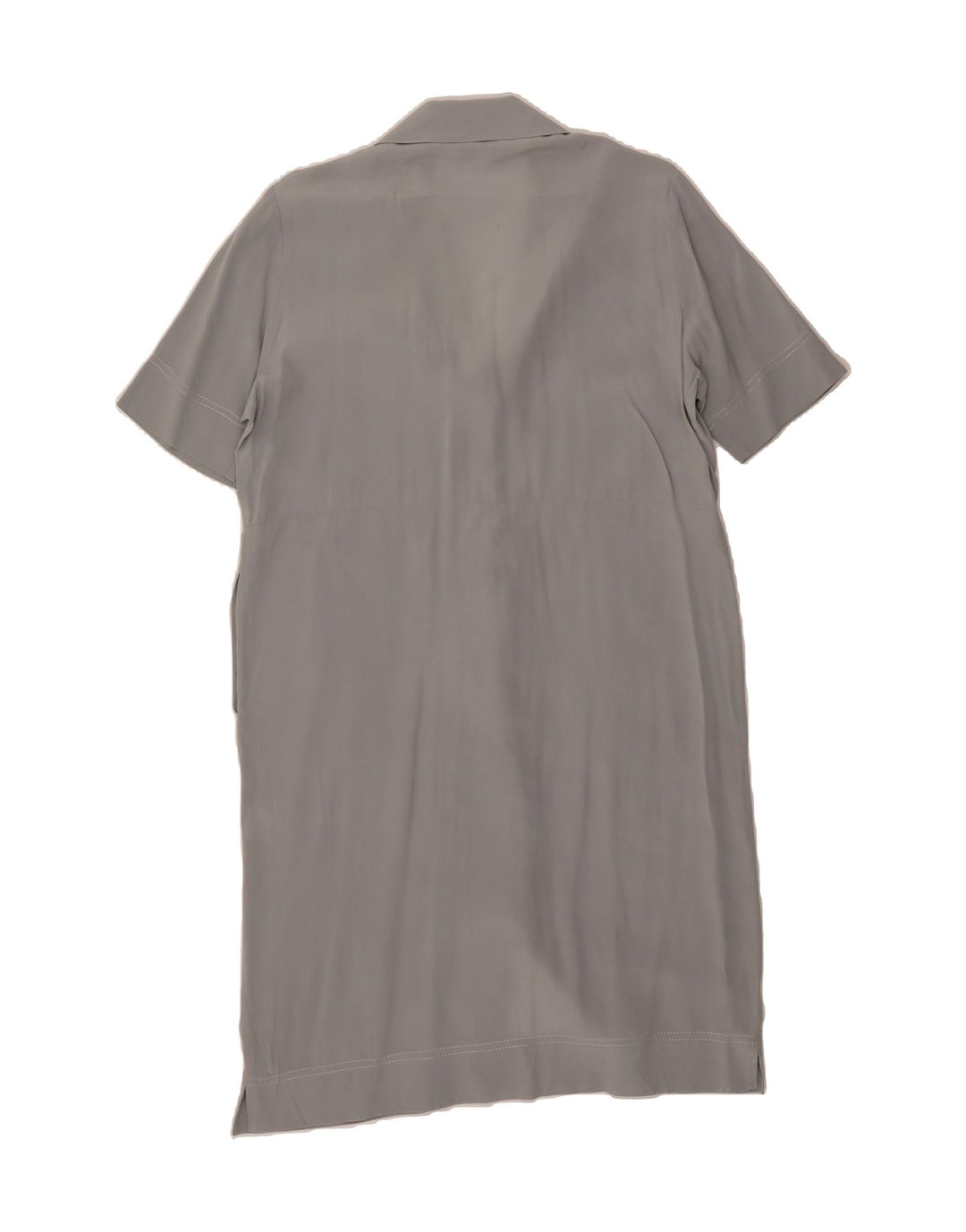 PANCALDI & B Womens Short Sleeves Shirt Dress IT 44 Medium Grey Silk Vintage Pancaldi & B and Second-Hand Pancaldi & B from Messina Hembry 