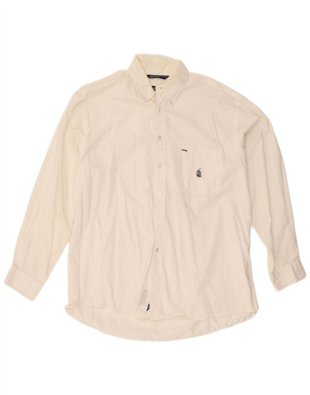 Nautica Mens Shirt XL White Cotton