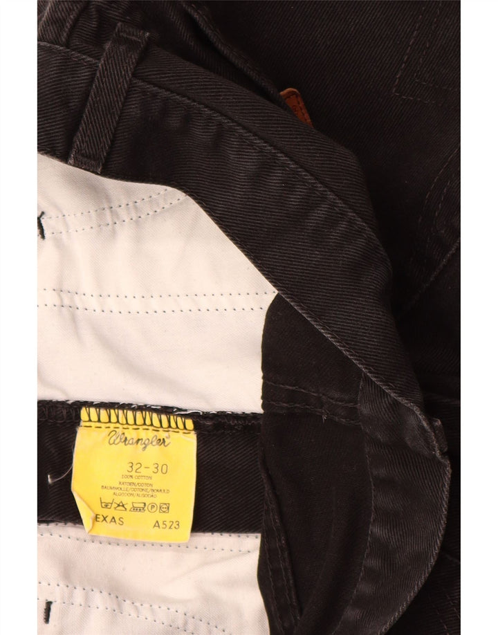 Wrangler Mens Texas Straight Jeans W32 L30 Black Cotton