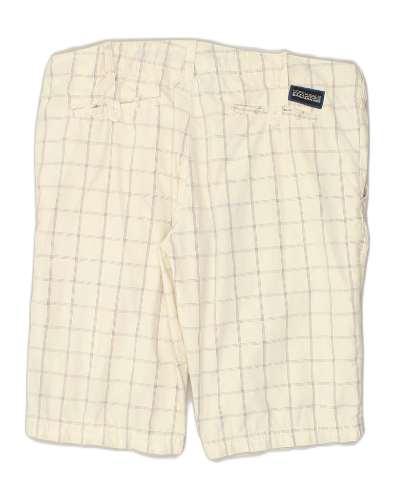 NORTH SAILS Mens Chino Shorts W42 2XL Off White Check Cotton | Vintage North Sails | Thrift | Second-Hand North Sails | Used Clothing | Messina Hembry 