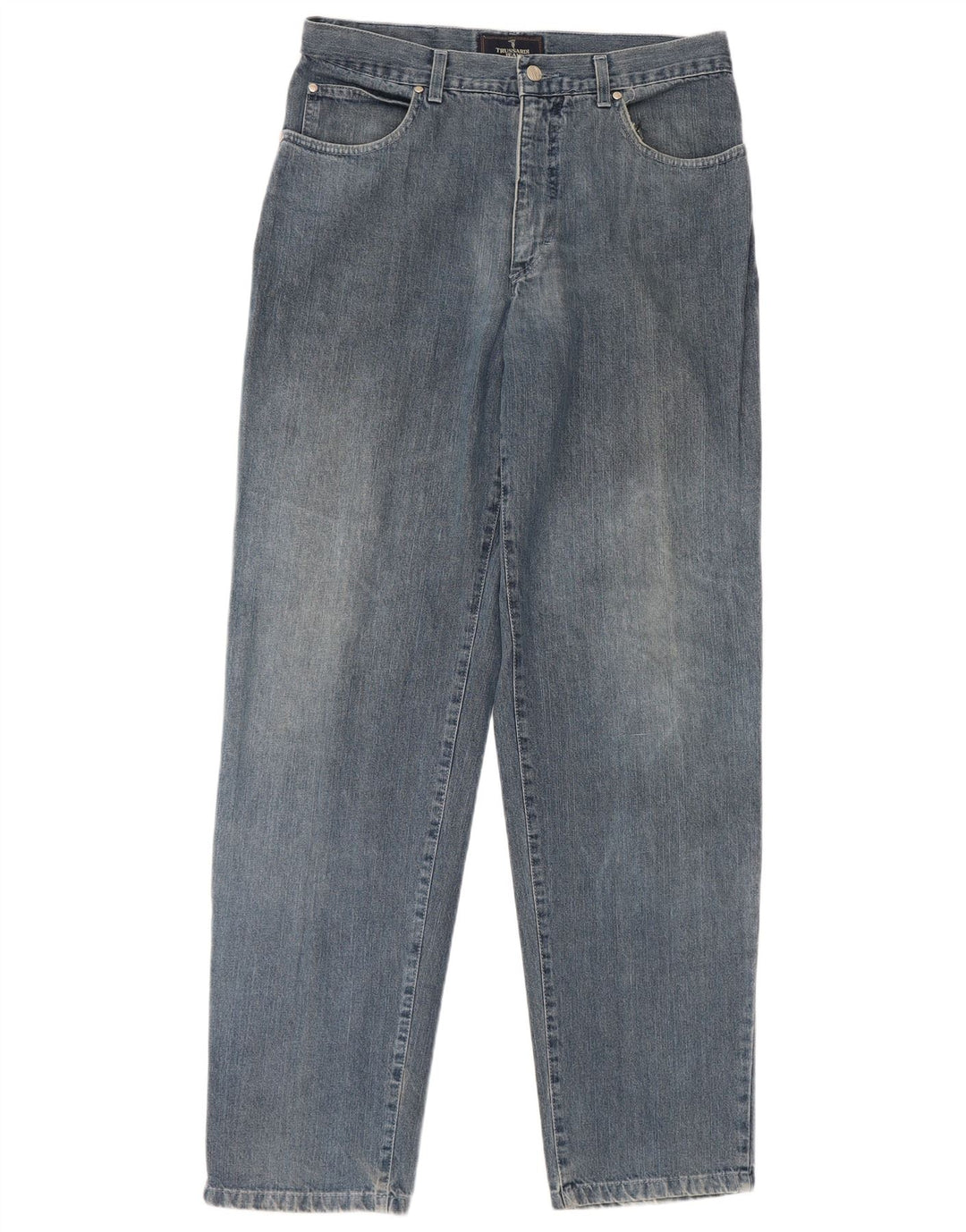 Trussardi Mens Tapered Jeans W36 L34 Blue Cotton