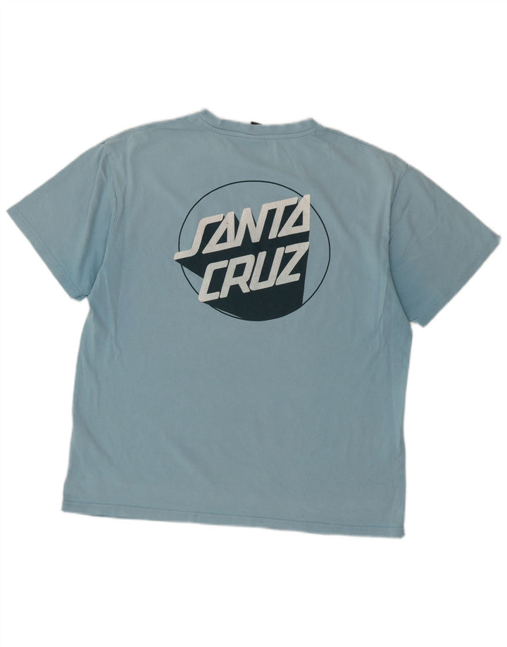 Santa Cruz Mens Graphic T-Shirt Top Medium Blue Cotton