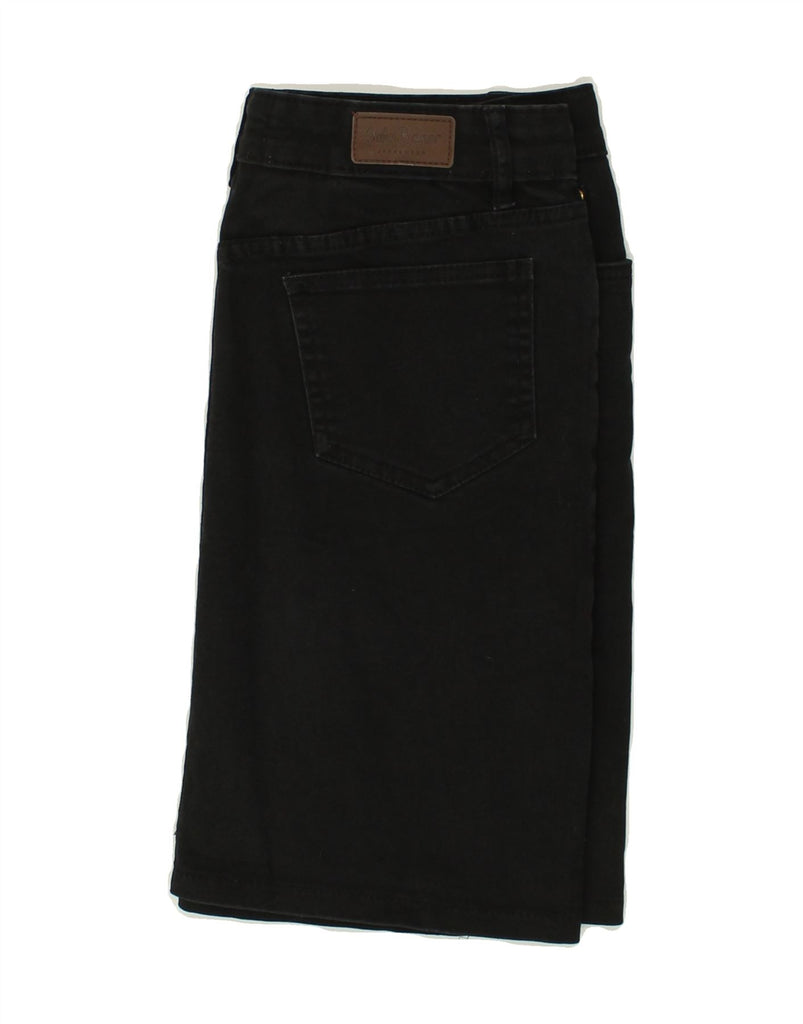 JOHN BANER Womens Denim Skirt UK 12 Medium W32 Black Cotton | Vintage John Baner | Thrift | Second-Hand John Baner | Used Clothing | Messina Hembry 