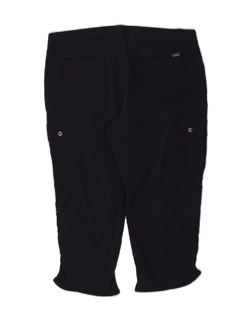 EDDIE BAUER Womens Slim Capri Cargo Trousers US 14 XL W34 L21  Navy Blue | Vintage Eddie Bauer | Thrift | Second-Hand Eddie Bauer | Used Clothing | Messina Hembry 
