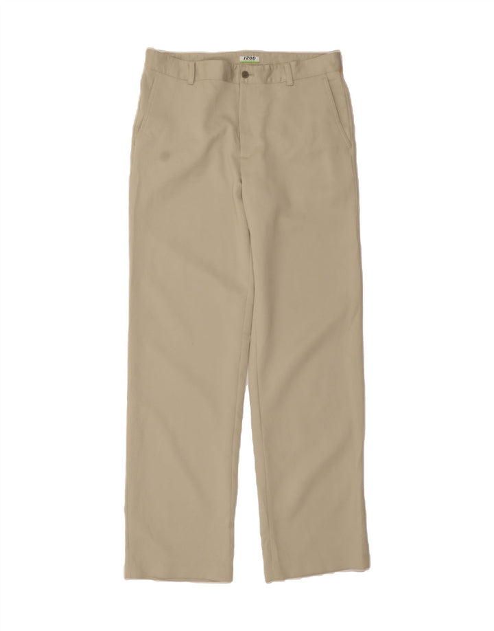 IZOD Mens Straight Chino Trousers W34 L34  Beige Polyester Vintage Izod and Second-Hand Izod from Messina Hembry 