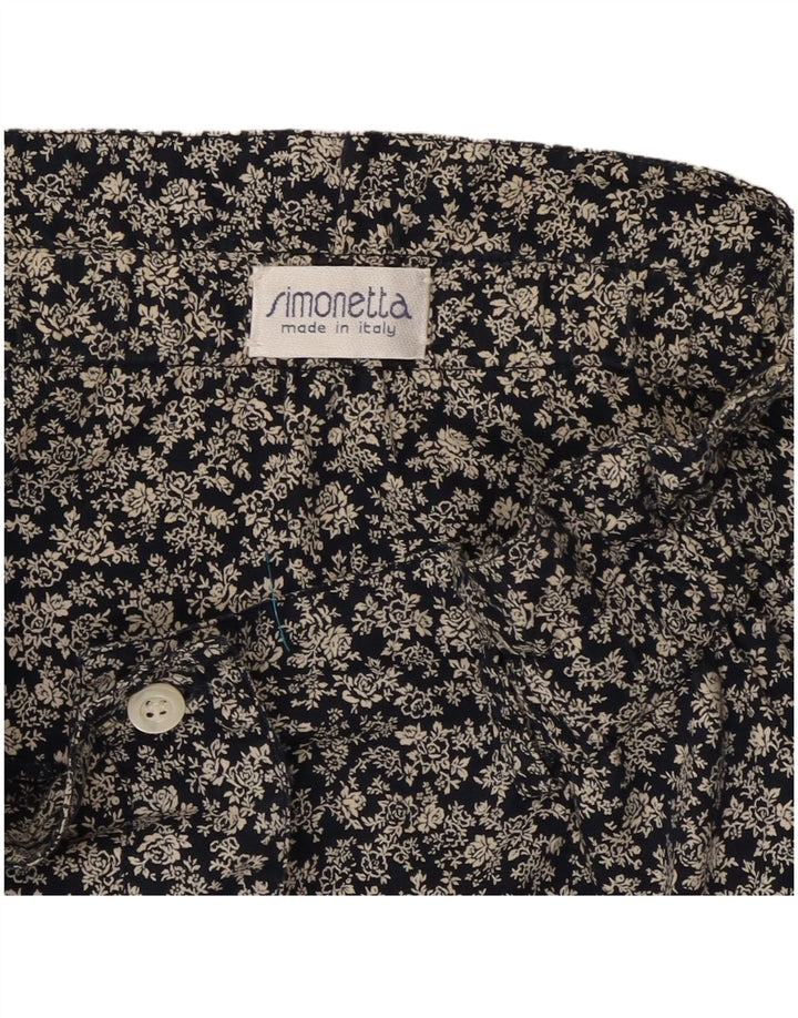 Simonetta Womens Pleated A-Line Skirt W26 Small Navy Blue Floral