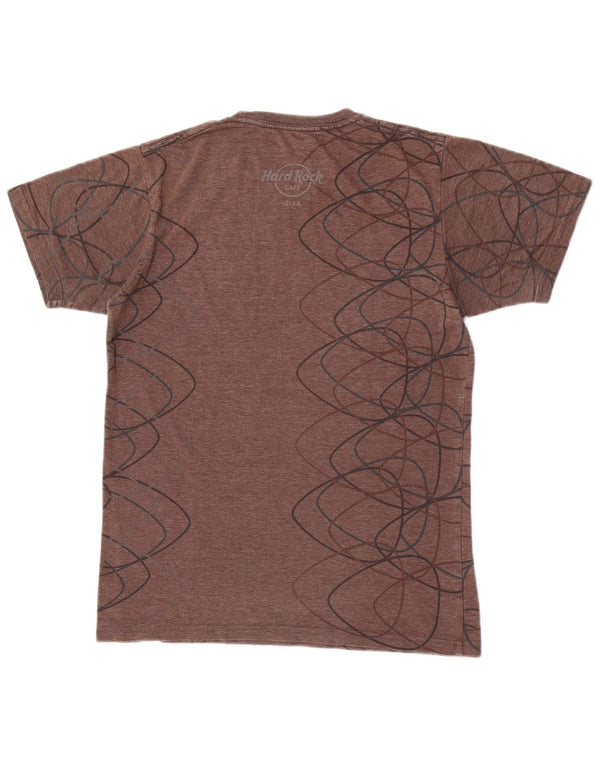 Hard Rock Cafe Mens Ibiza Graphic T-Shirt Top Small Brown Flecked Cotton