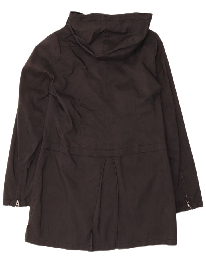Kappa Womens Hooded Overcoat UK 12 Medium Black Polyamide