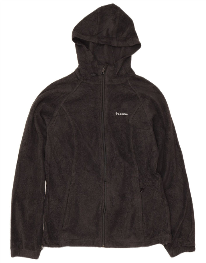 Columbia Mens Hooded Fleece Jacket UK 36 Small Black Polyester