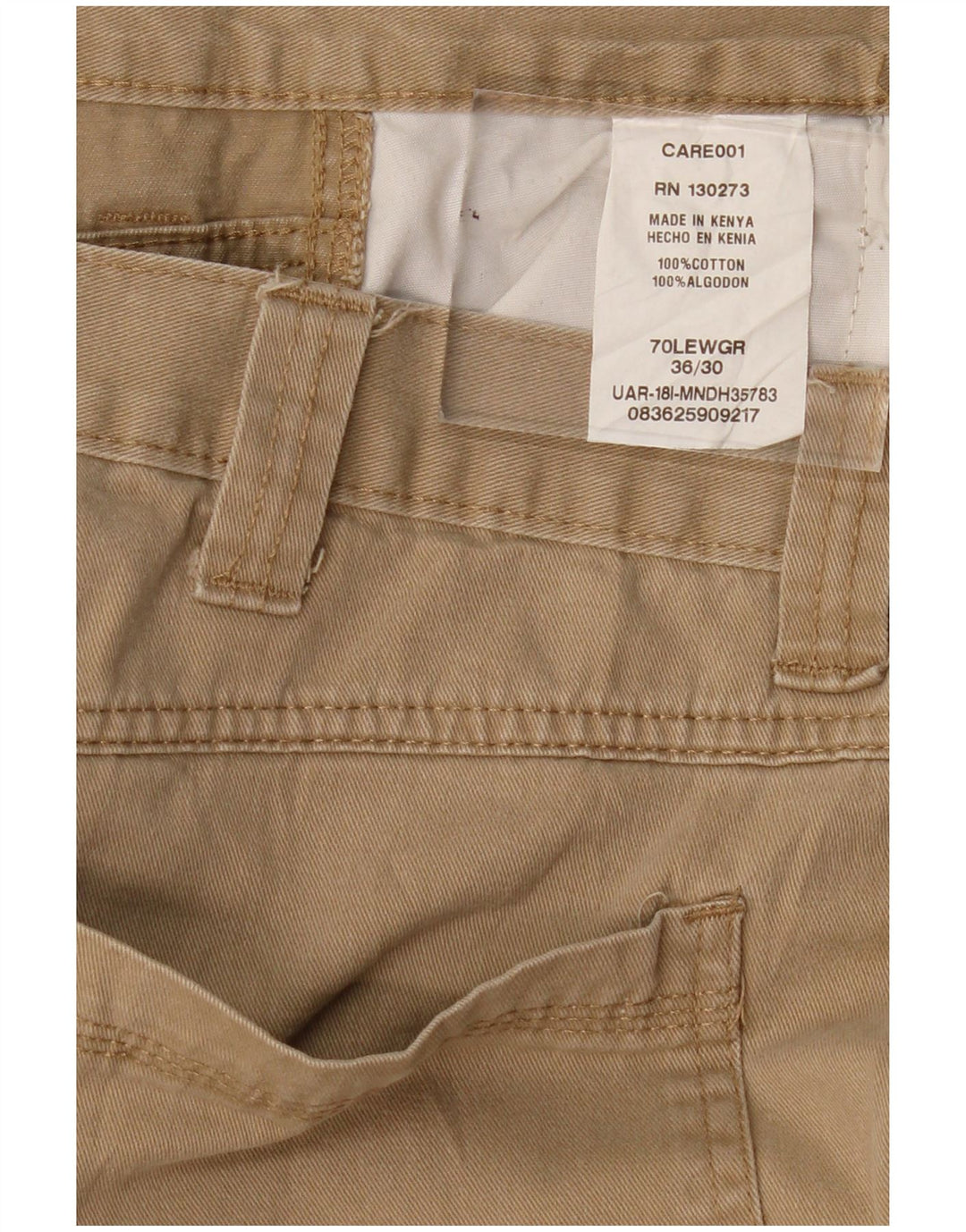WRANGLER Mens Straight Cargo Trousers W36 L30 Beige Cotton