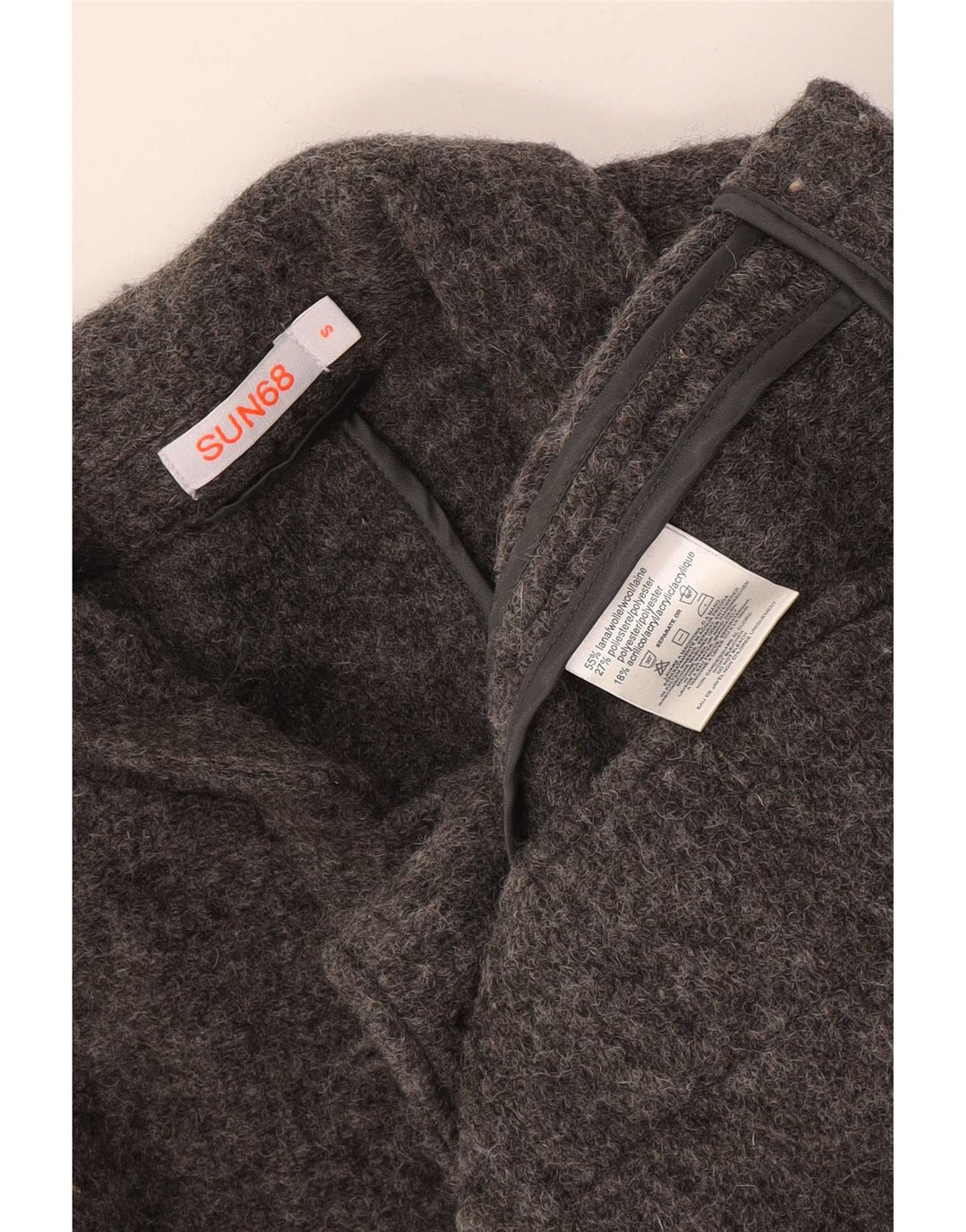 Sun68 Mens 5 Button Knit Blazer Jacket UK 36 Small Grey Wool