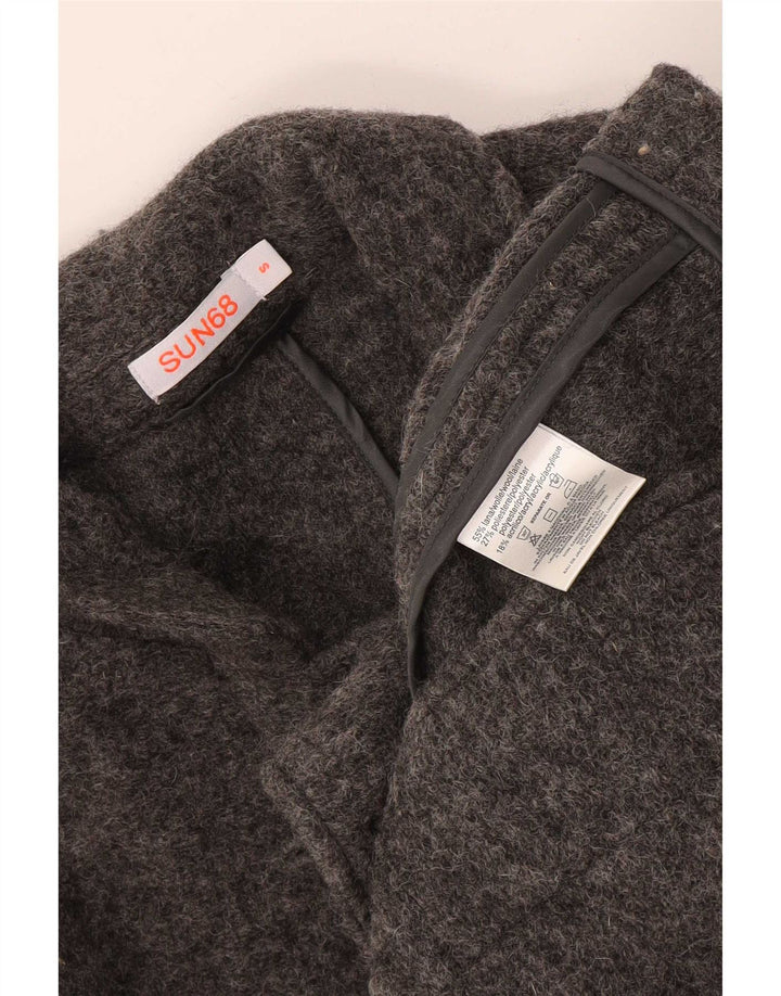 Sun68 Mens 5 Button Knit Blazer Jacket UK 36 Small Grey Wool