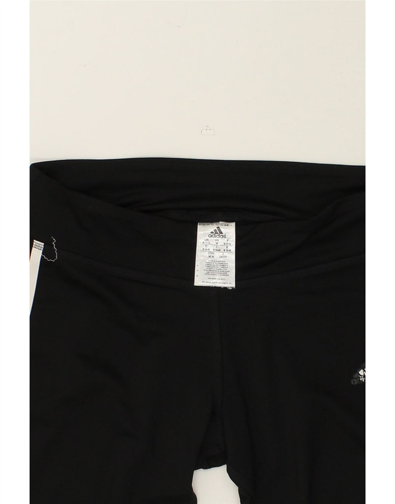 ADIDAS Womens Capri Tracksuit Trousers UK 12/14 Medium  Black Polyester | Vintage Adidas | Thrift | Second-Hand Adidas | Used Clothing | Messina Hembry 