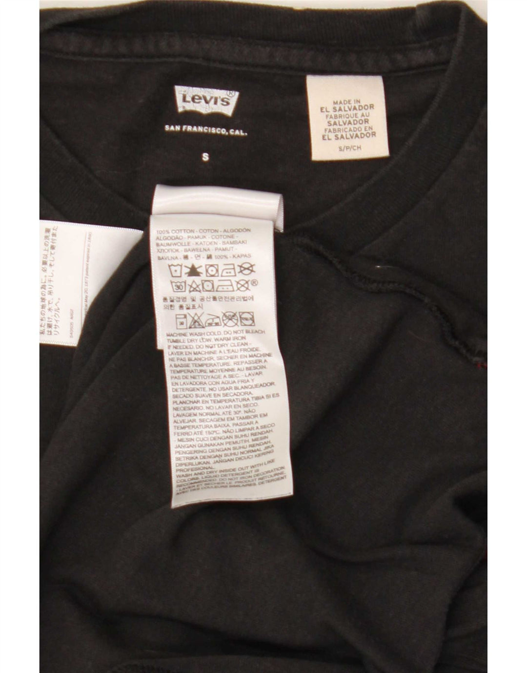 Levi's Mens Graphic T-Shirt Top Small Black Cotton