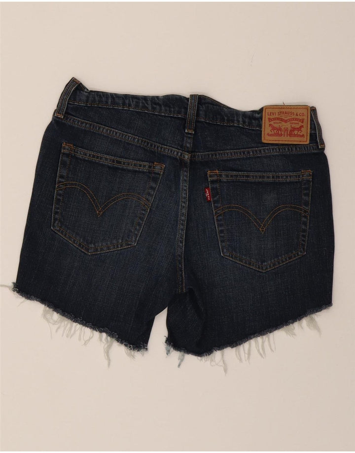 LEVI'S Womens Boyfriend Denim Shorts W27 Small  Navy Blue Vintage Levi's and Second-Hand Levi's from Messina Hembry 