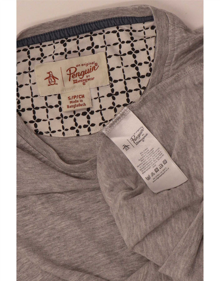 Penguin Mens T-Shirt Top Small Grey Cotton
