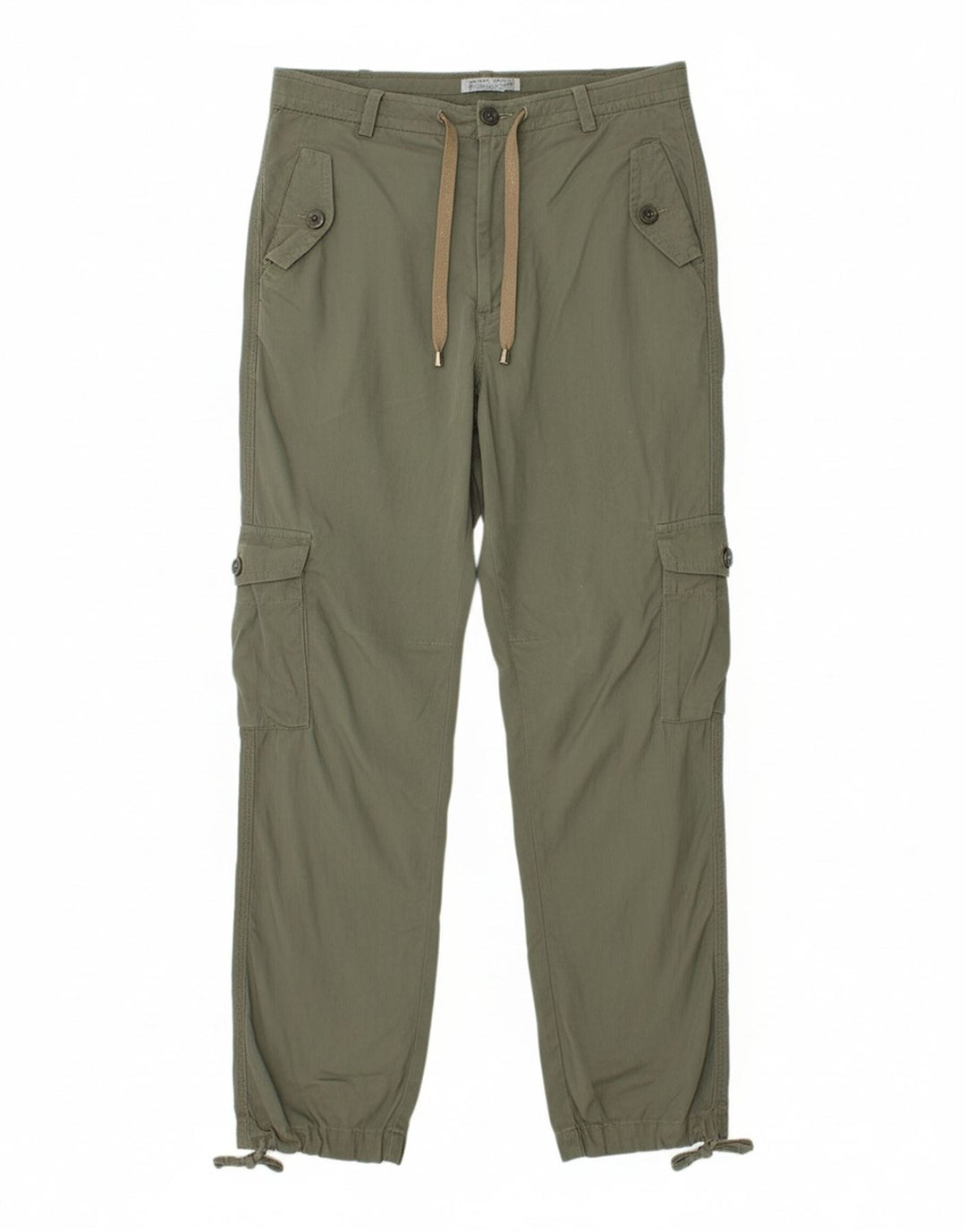 GUESS Womens Straight Cargo Trousers IT 42 Medium W30 L34 Khaki Cupro