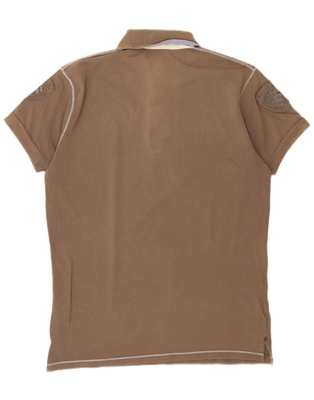 Blauer Mens Graphic Polo Shirt Large Brown