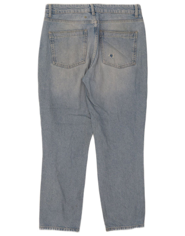 Reiss Womens Distressed Cropped Jeans W29 L26 Blue Cotton