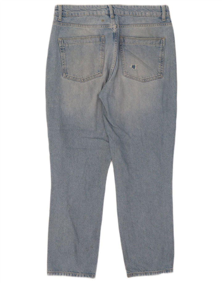 Reiss Womens Distressed Cropped Jeans W29 L26 Blue Cotton