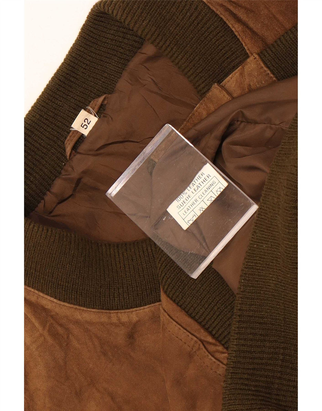 Vintage Mens Bomber Suede Jacket IT 52 XL Brown Leather
