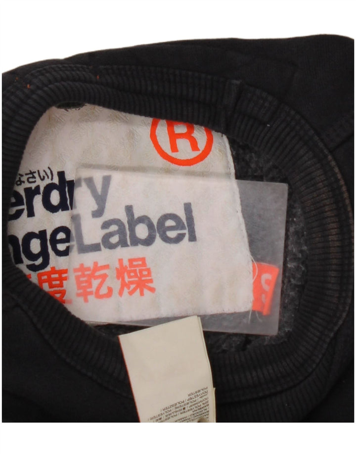 SUPERDRY Mens Sweatshirt Jumper Small Navy Blue Cotton