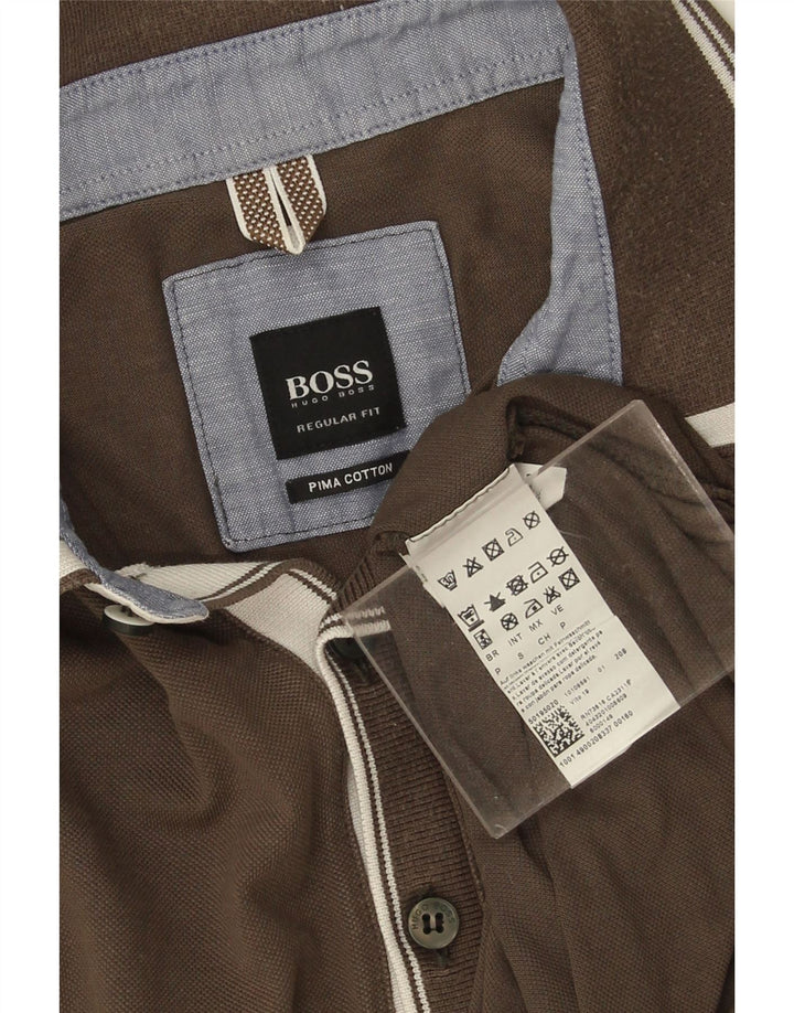 Hugo Boss Mens Regular Fit Polo Shirt Small Khaki Cotton