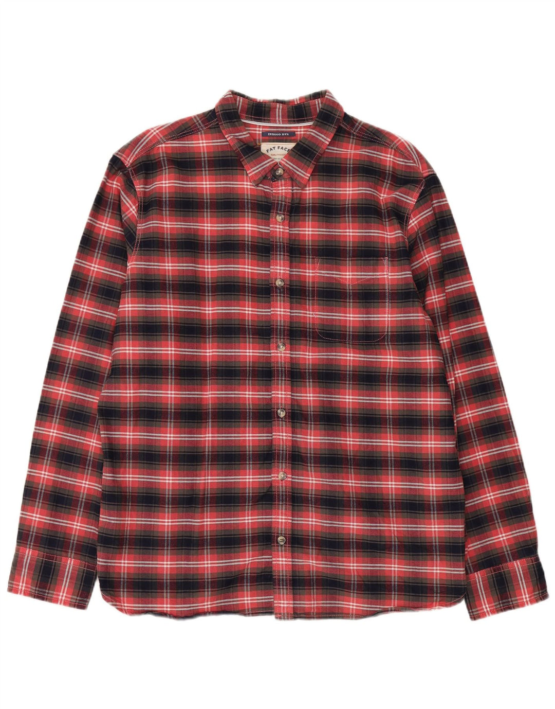 Fat Face Mens Flannel Shirt XL Red Check Cotton