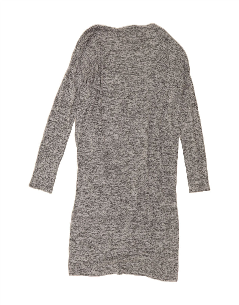 MOSSIMO Womens Longline Open Cardigan Sweater UK 14 Medium Grey Flecked Vintage Mossimo and Second-Hand Mossimo from Messina Hembry 