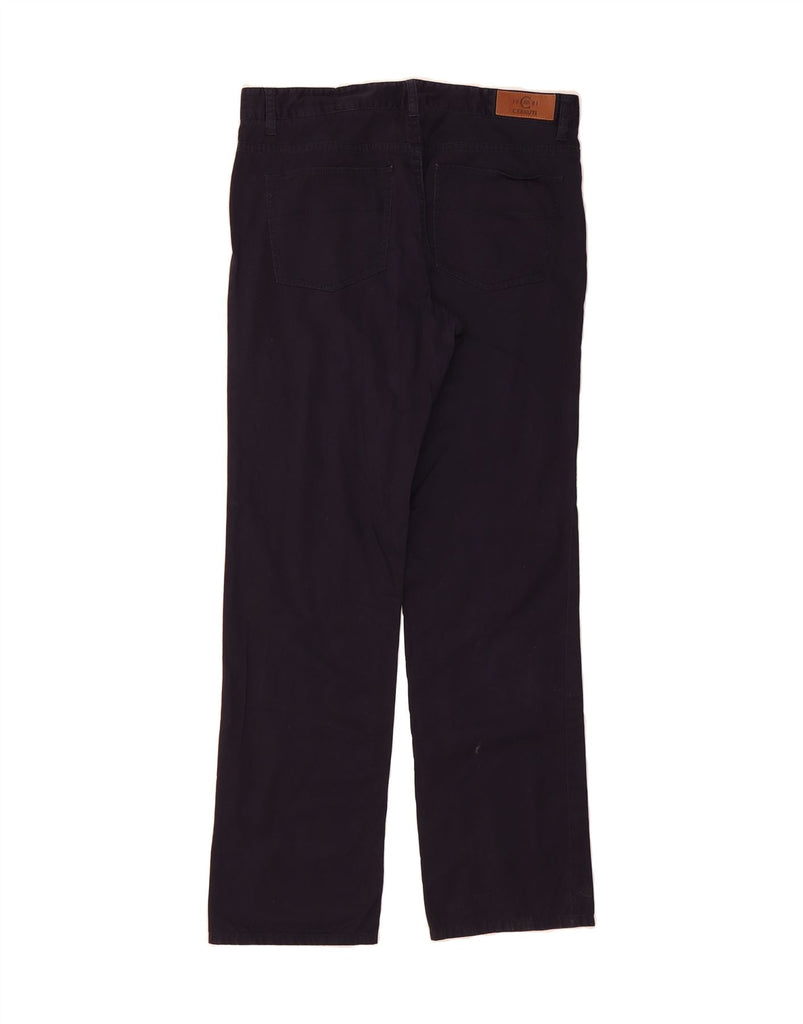 CERRUTI 1881 Mens Straight Casual Trousers W36 L34 Navy Blue Cotton Vintage Cerruti 1881 and Second-Hand Cerruti 1881 from Messina Hembry 