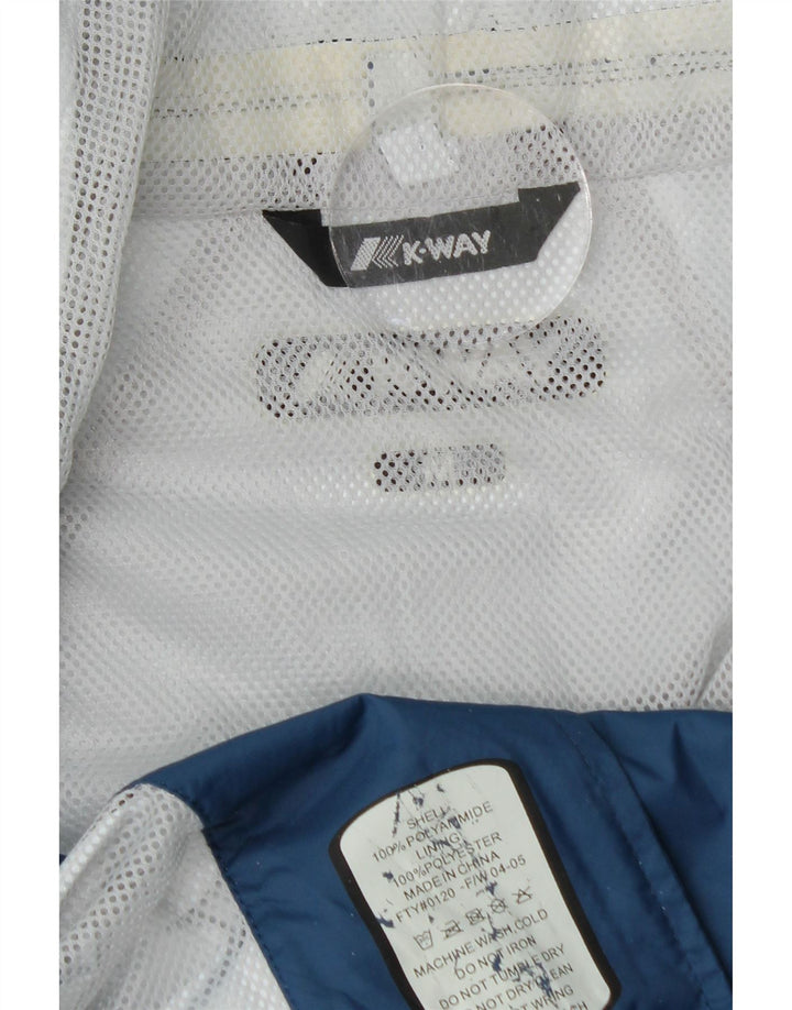 K-WAY Mens Hooded Raincoat UK 38 Medium Navy Blue Polyamide