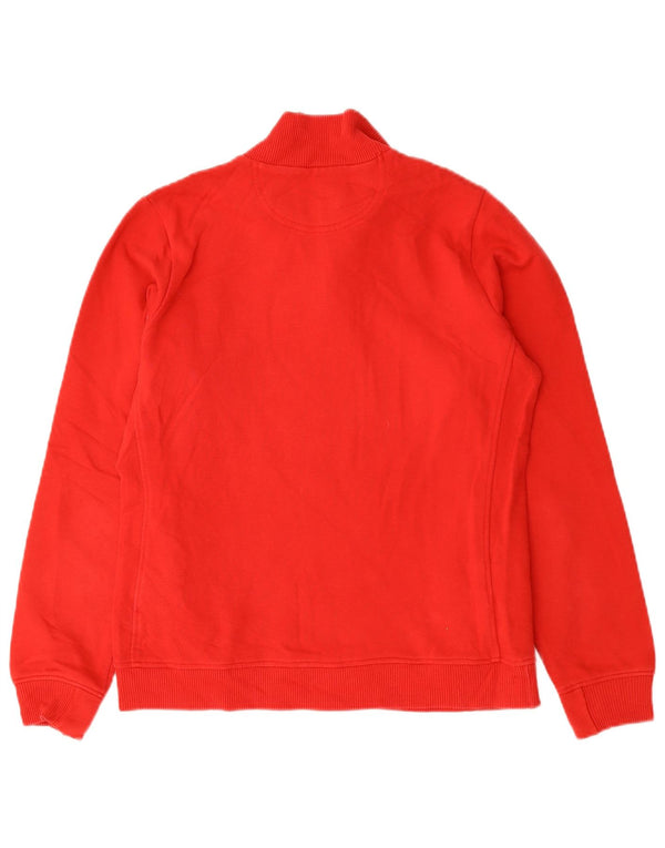 Champion Mens Zip Neck Sweatshirt Jumper Medium Red Cotton
