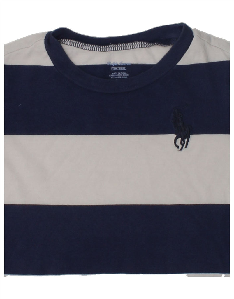RALPH LAUREN Baby Boys T-Shirt Top 12-18 Months Navy Blue Colourblock | Vintage Ralph Lauren | Thrift | Second-Hand Ralph Lauren | Used Clothing | Messina Hembry 